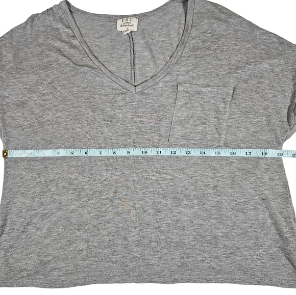 Project Social T Cropped V-Neck T Shirt, Heather Grey, XS - Picture 6 of 8